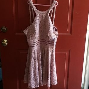 Juniors lace mauve dress
